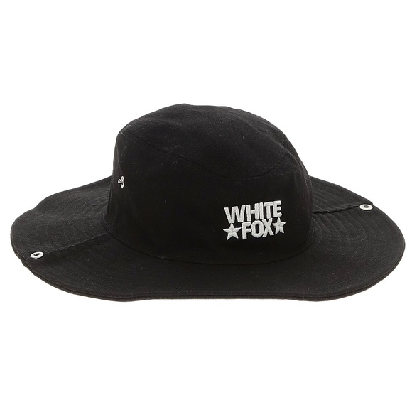 White Fox Boutique Accessories - White Fox Black Wide Brim Sun Hat Snap Up Sides Cowboy Style